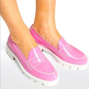 New Christian Louboutin Mocalaureat Lug Flat Pink Sz 40